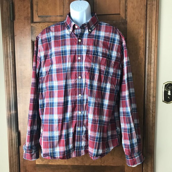 FINAL PRICE - Nautica Red/Navy/White/Yellow Plaid Button-Down Shirt XX-Large - Picture 1 of 10